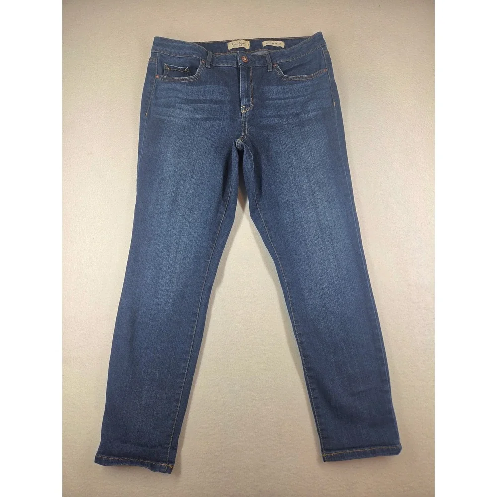 Jessica Simpson Forever Rolled Ankle Jeans Dark Wash Slim Leg Size 31
